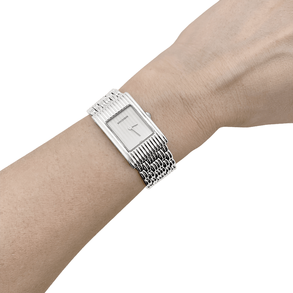 Montre BOUCHERON "Reflet" en acier et argent - Castafiore