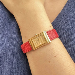 Montre BOUCHERON "Reflet" en or jaune, cuir et diamants - Castafiore