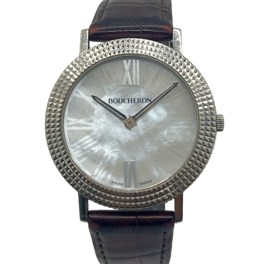 Montre BOUCHERON Ronde Clous de Paris en acier et nacre - Castafiore