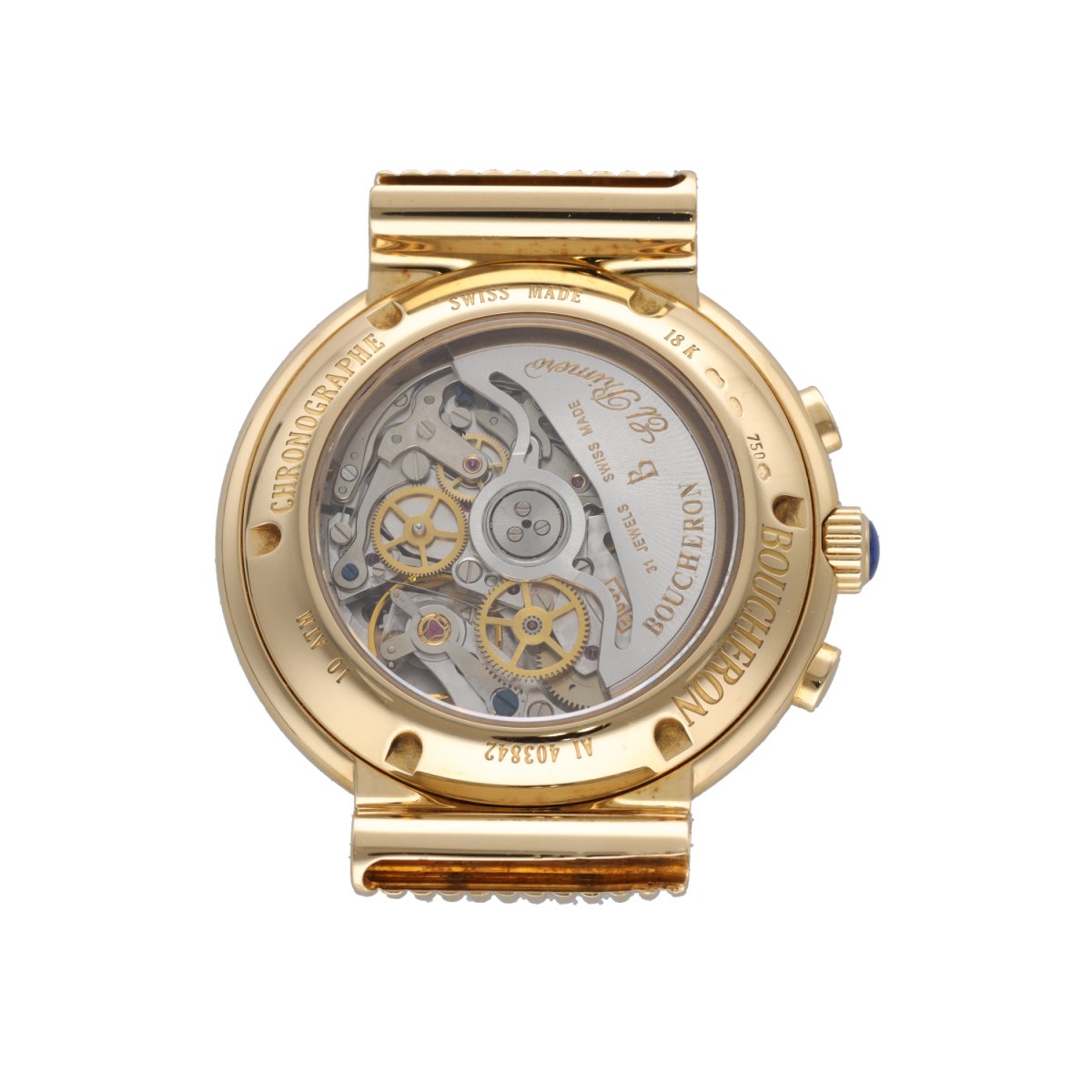 Montre BOUCHERON "Solis" en or jaune et cuir - Castafiore