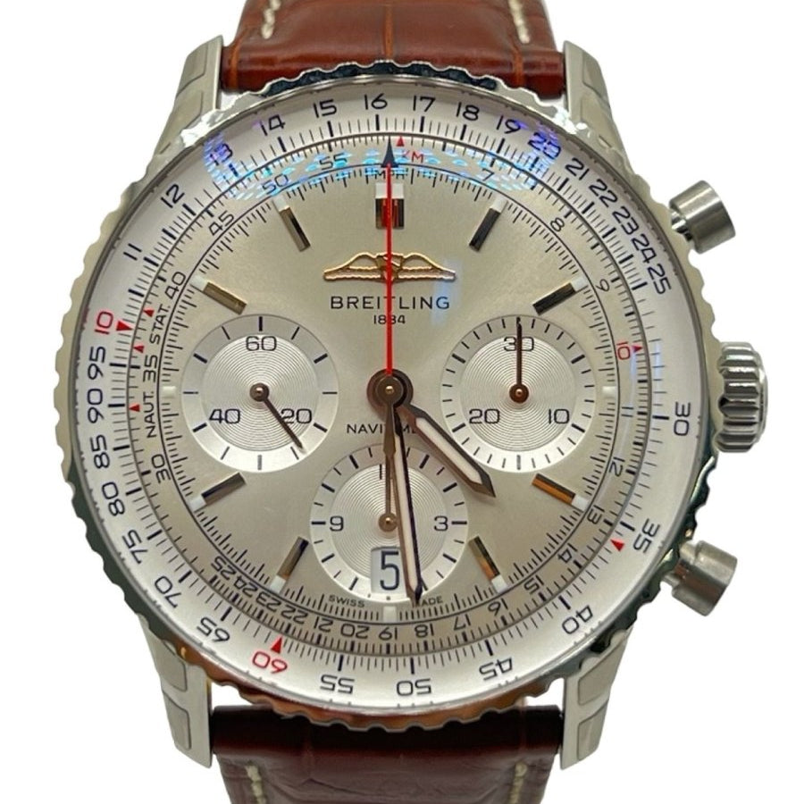 Montre BREITLING Navitimer 1 B01 Chronograph en acier et cuir de crocodile - Castafiore