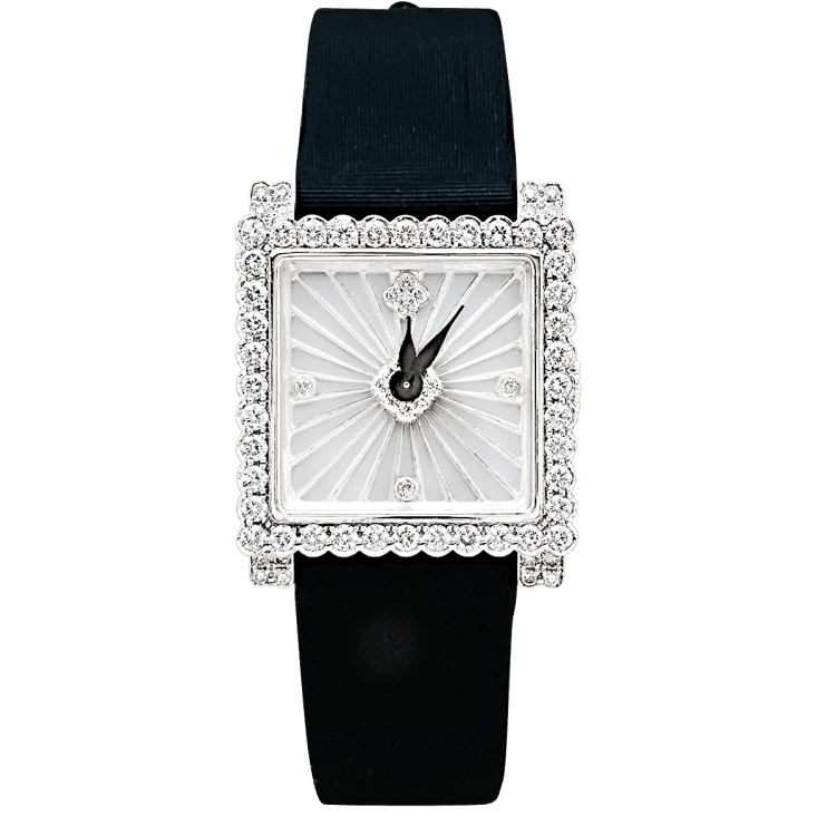 Montre BUCCELLATI "Venuschron" en or blanc et diamants - Castafiore