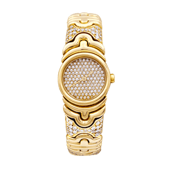 Montre BULGARI "Parentesi" en or jaune et diamants - Castafiore