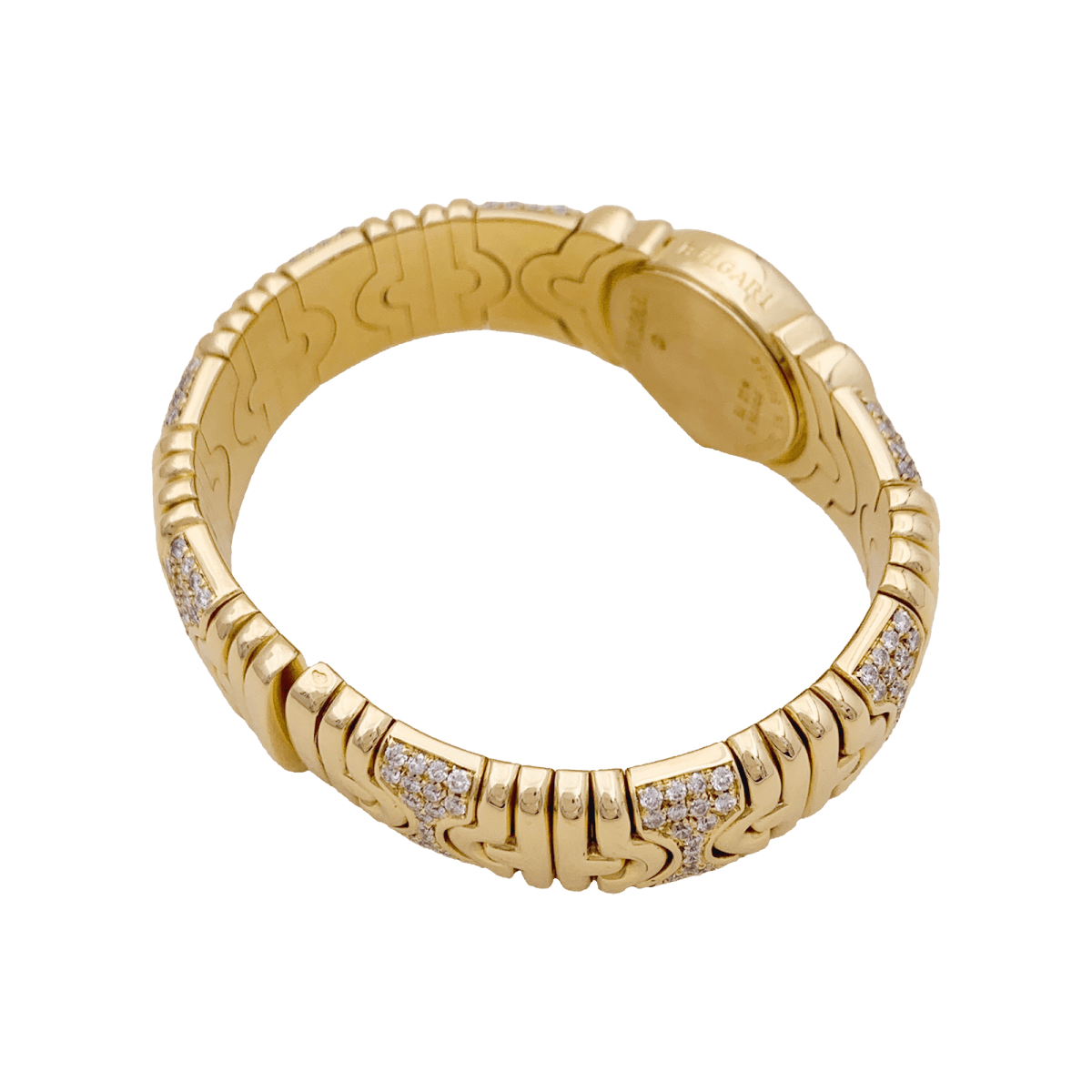 Montre BULGARI "Parentesi" en or jaune et diamants - Castafiore