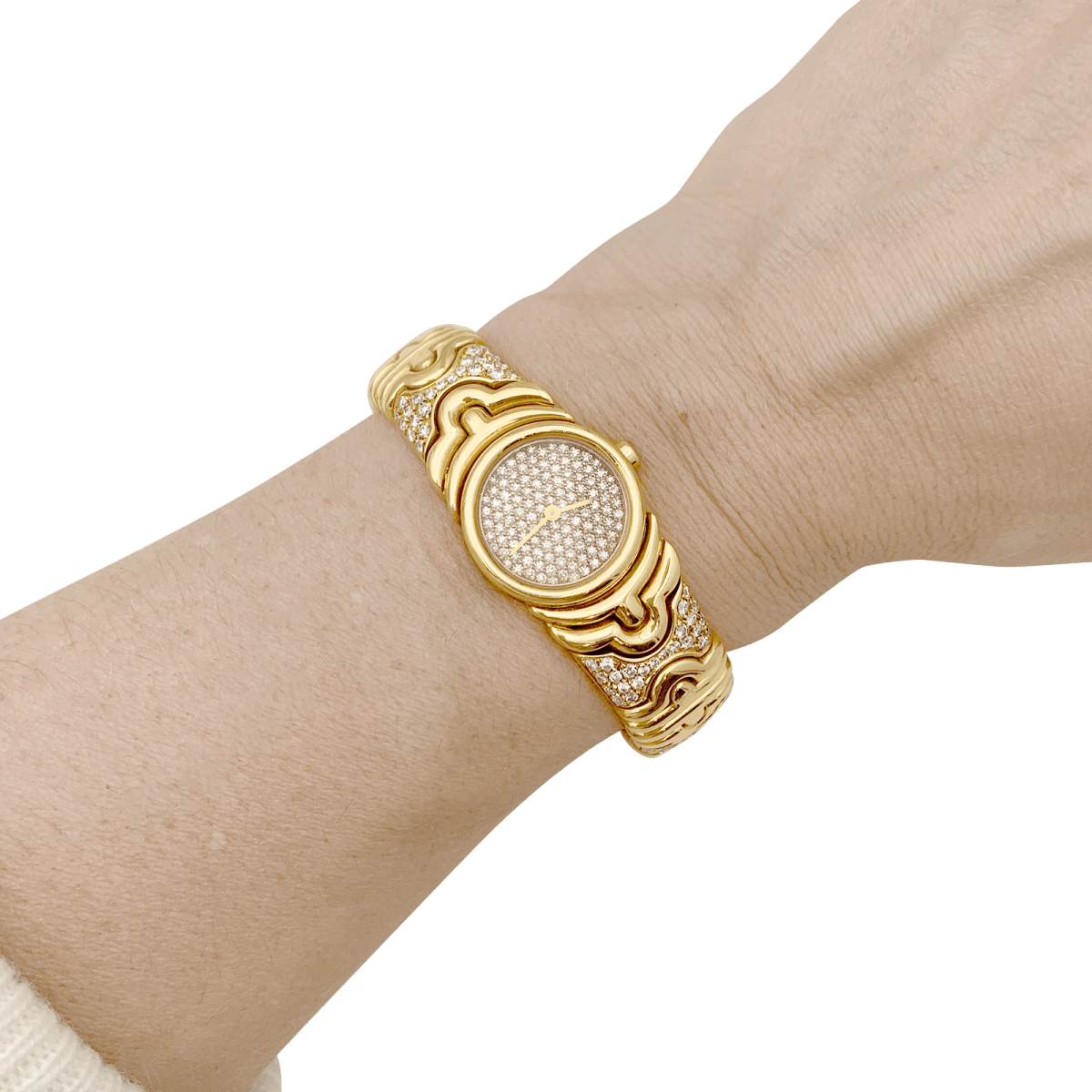 Montre BULGARI "Parentesi" en or jaune et diamants - Castafiore