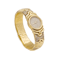 Montre BULGARI "Parentesi" en or jaune et diamants - Castafiore