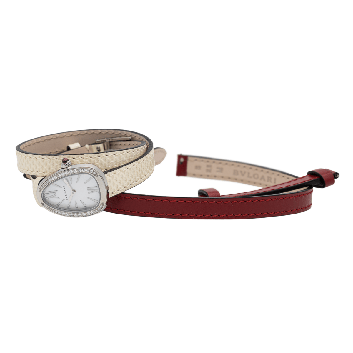 Montre BULGARI "SERPENTI" en acier et diamants - Castafiore