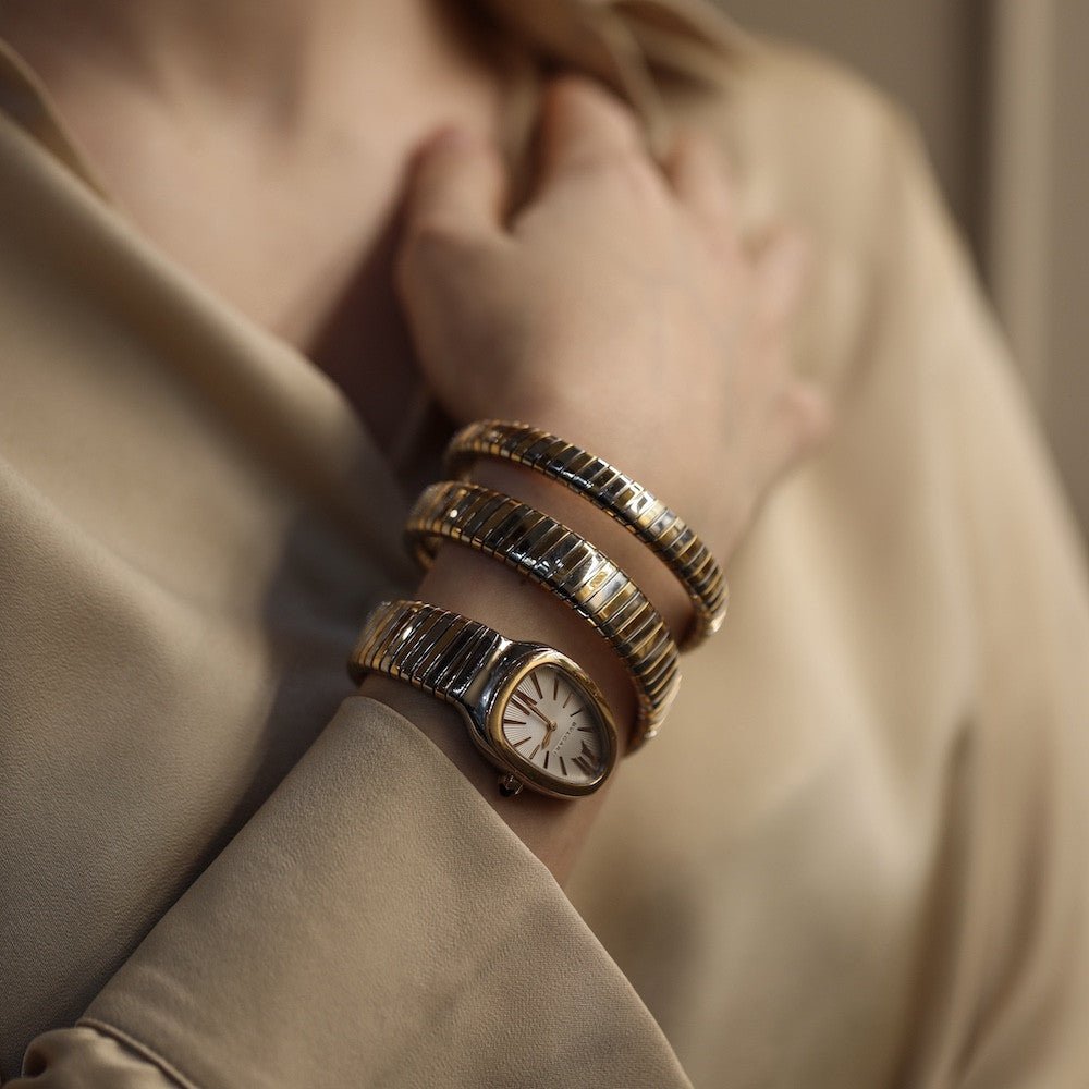 Montre BULGARI "Serpenti Tubogas" Double Spirale en or rose et acier - Castafiore