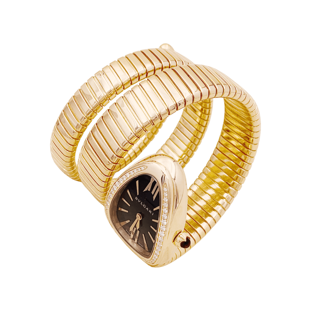 Montre Bulgari, “Serpenti Tubogas”, en or rose et diamants - Castafiore