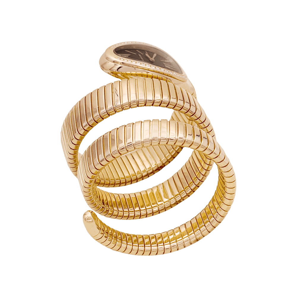 Montre Bulgari, “Serpenti Tubogas”, en or rose et diamants - Castafiore