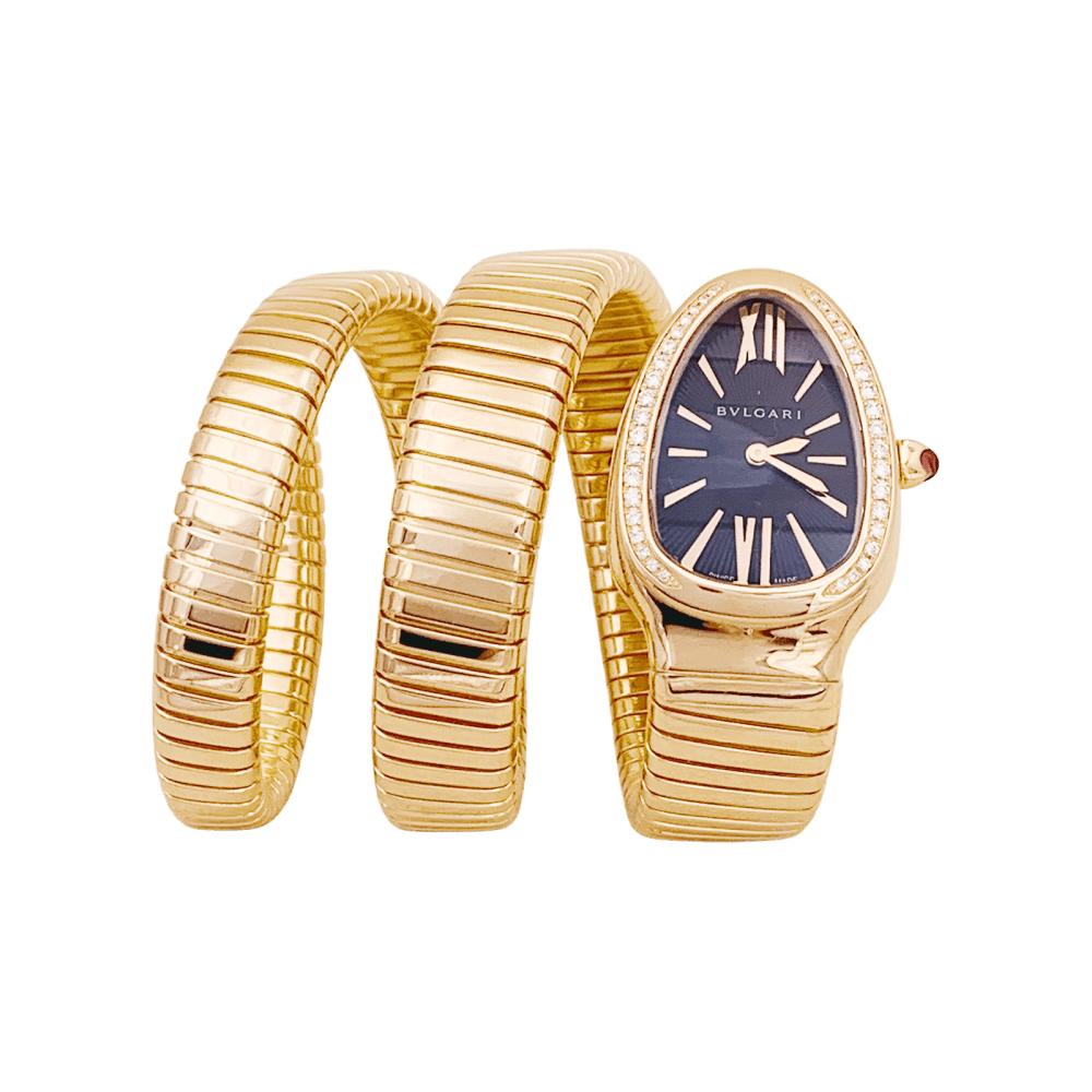 Montre Bulgari, “Serpenti Tubogas”, en or rose et diamants - Castafiore