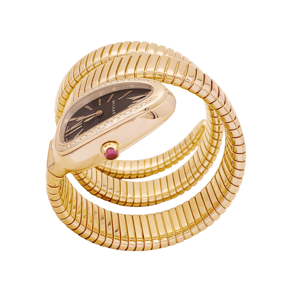 Montre Bulgari, “Serpenti Tubogas”, en or rose et diamants - Castafiore