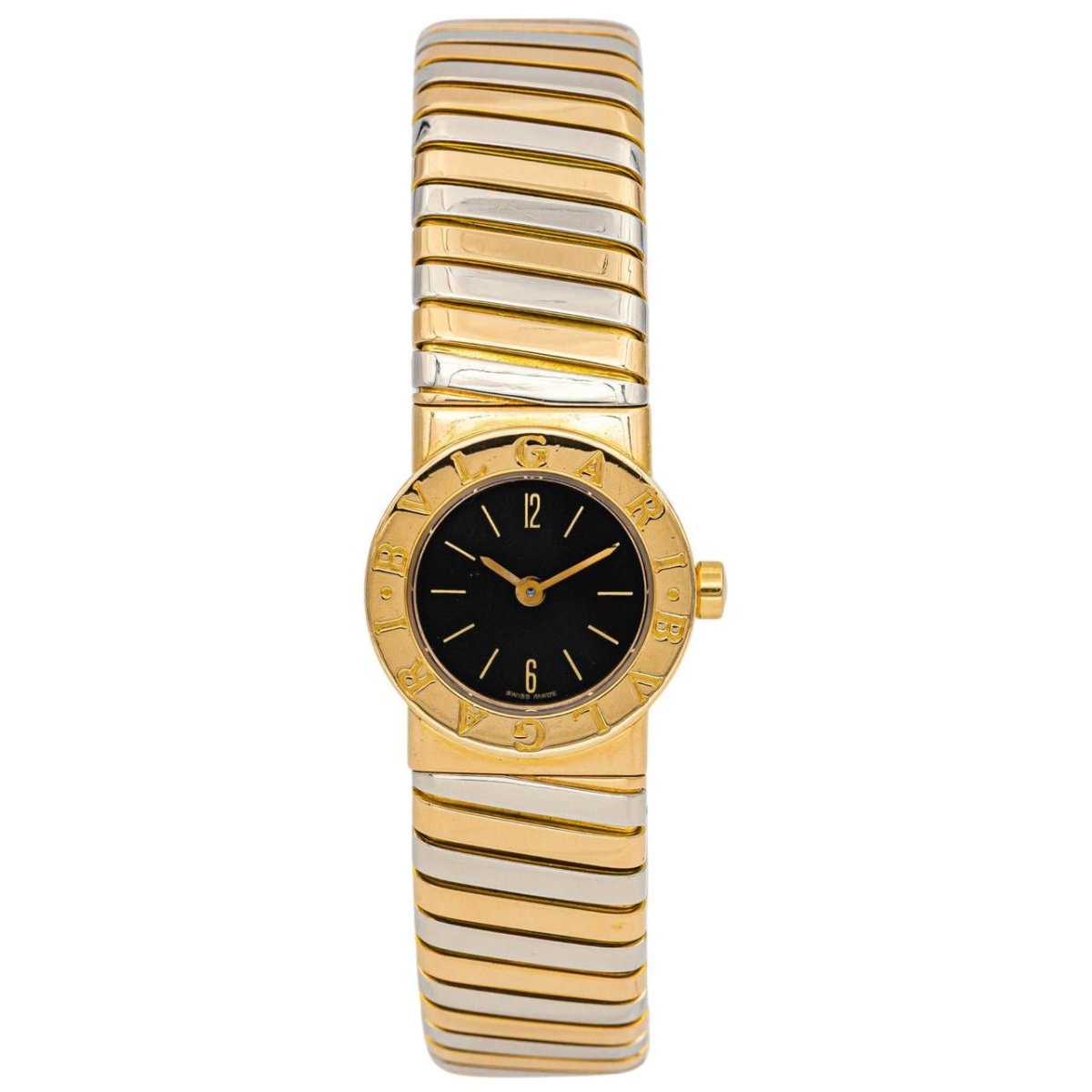 Montre BULGARI "Tubogas" en or jaune et acier - Castafiore