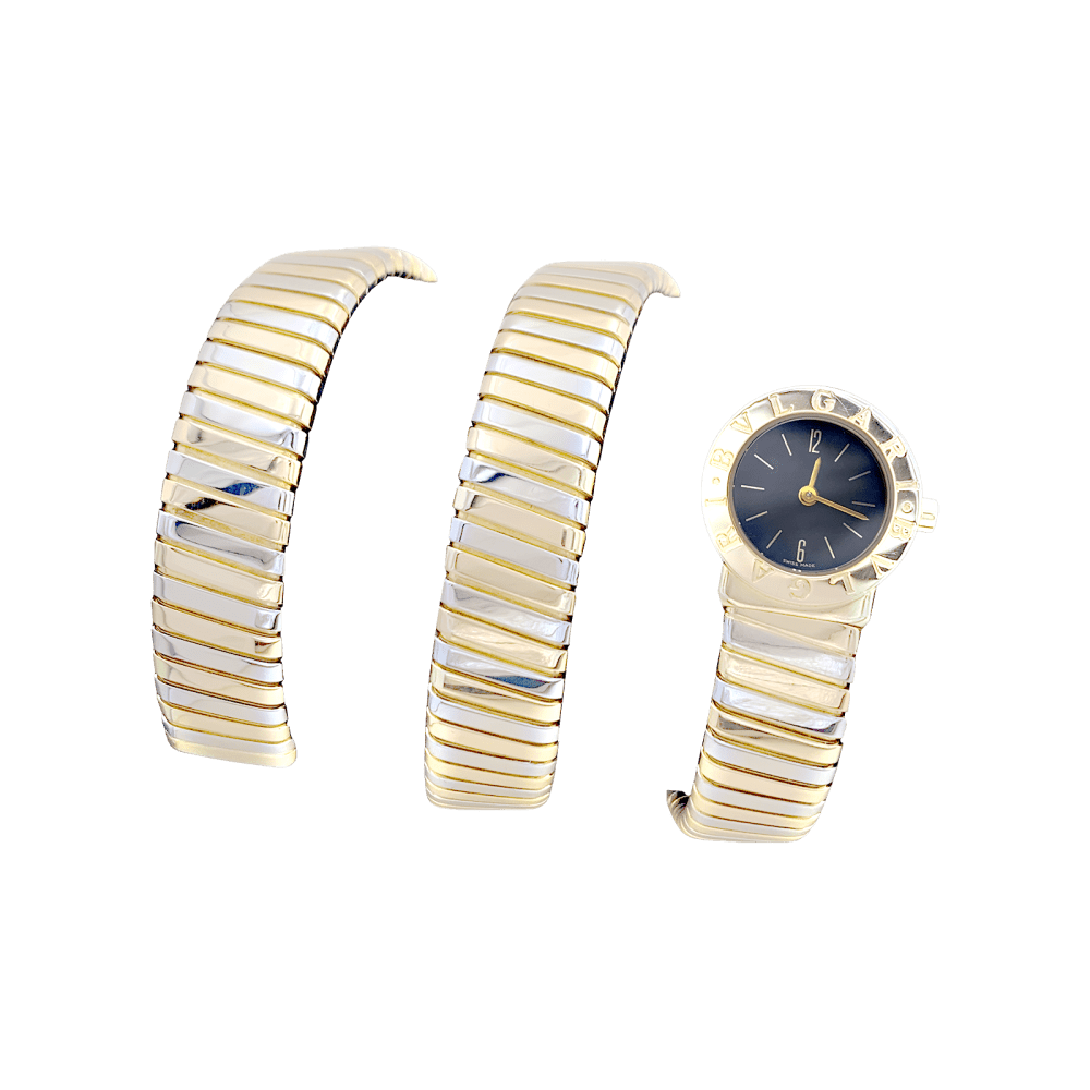 Montre BULGARI "Tubogas" en or jaune et or blanc - Castafiore