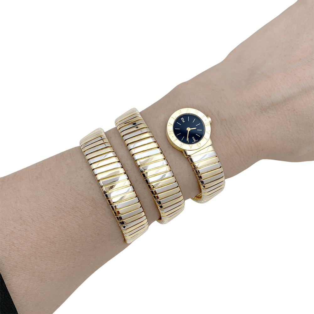 Montre BULGARI "Tubogas" en or jaune et or blanc - Castafiore