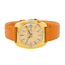 Montre BULOVA "Accutron" en or jaune, cuir et quartz - Castafiore