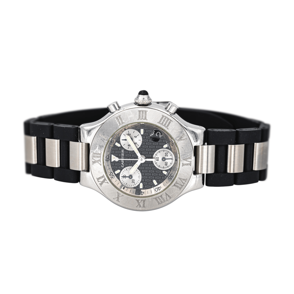 Montre CARTIER "21 Chronoscaph" en acier et quartz - Castafiore