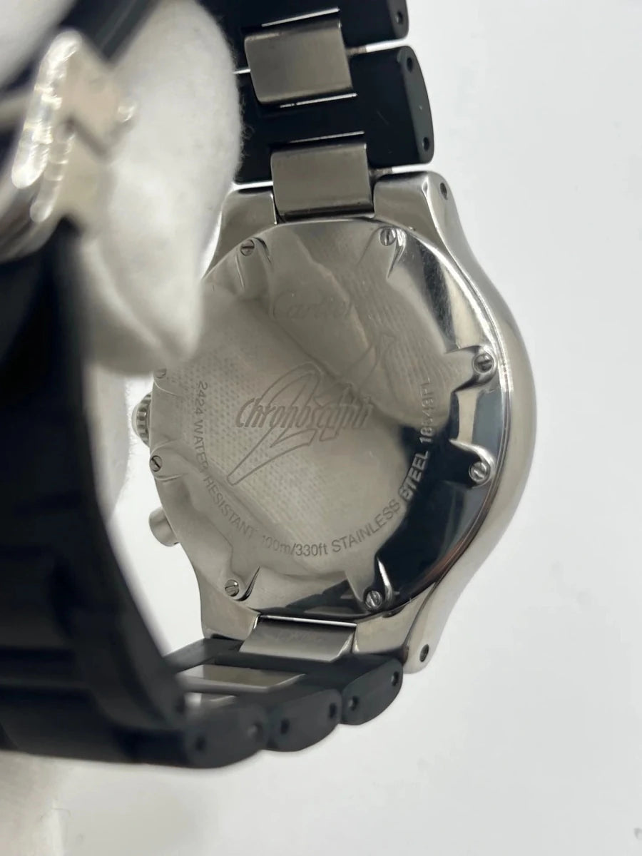 Montre CARTIER "21 Chronoscaph" en acier inoxydable et caoutchouc - Castafiore
