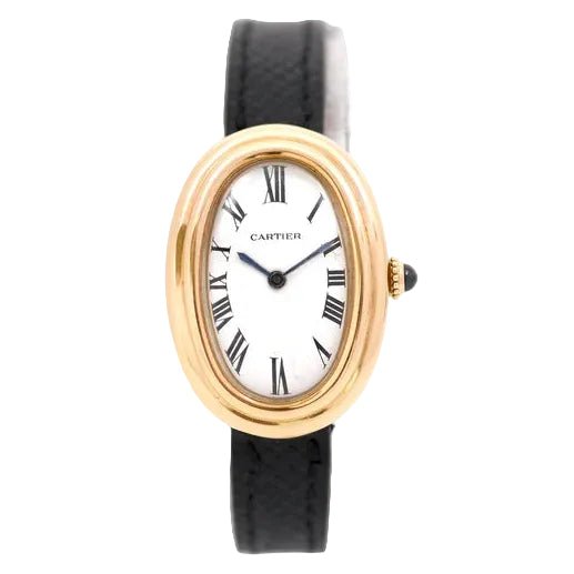 Montre CARTIER "Baignoire" en jaune et cuir - Castafiore