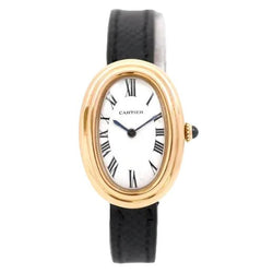 Montre CARTIER "Baignoire" en jaune et cuir - Castafiore