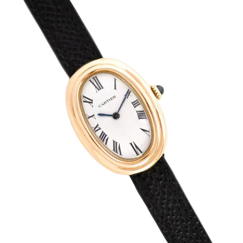 Montre CARTIER "Baignoire" en jaune et cuir - Castafiore
