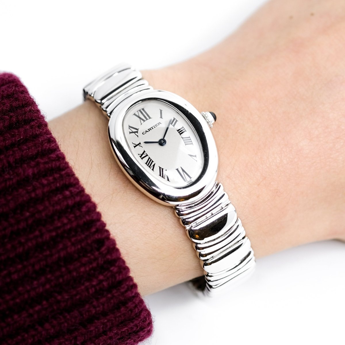 Montre CARTIER "Baignoire" en or blanc et quartz - Castafiore