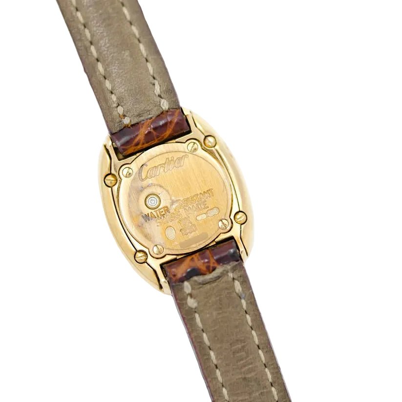Montre CARTIER "Baignoire" en or jaune et cuir - Castafiore