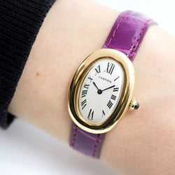 Montre CARTIER "Baignoire" en or jaune et cuir - Castafiore