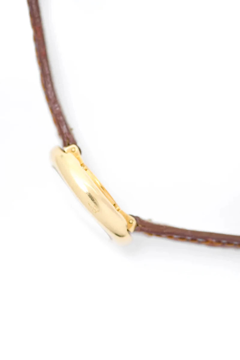 Montre CARTIER "Baignoire" en or jaune et cuir - Castafiore