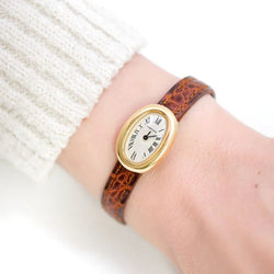 Montre CARTIER "Baignoire" en or jaune et cuir - Castafiore