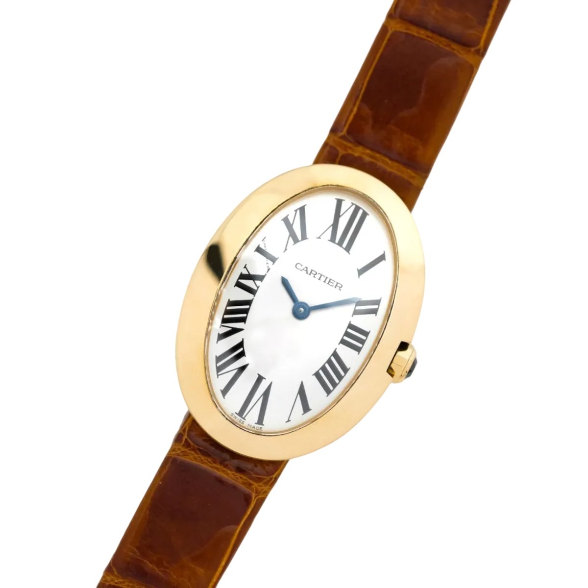 Montre CARTIER Baignoire en or jaune et cuir d'alligator