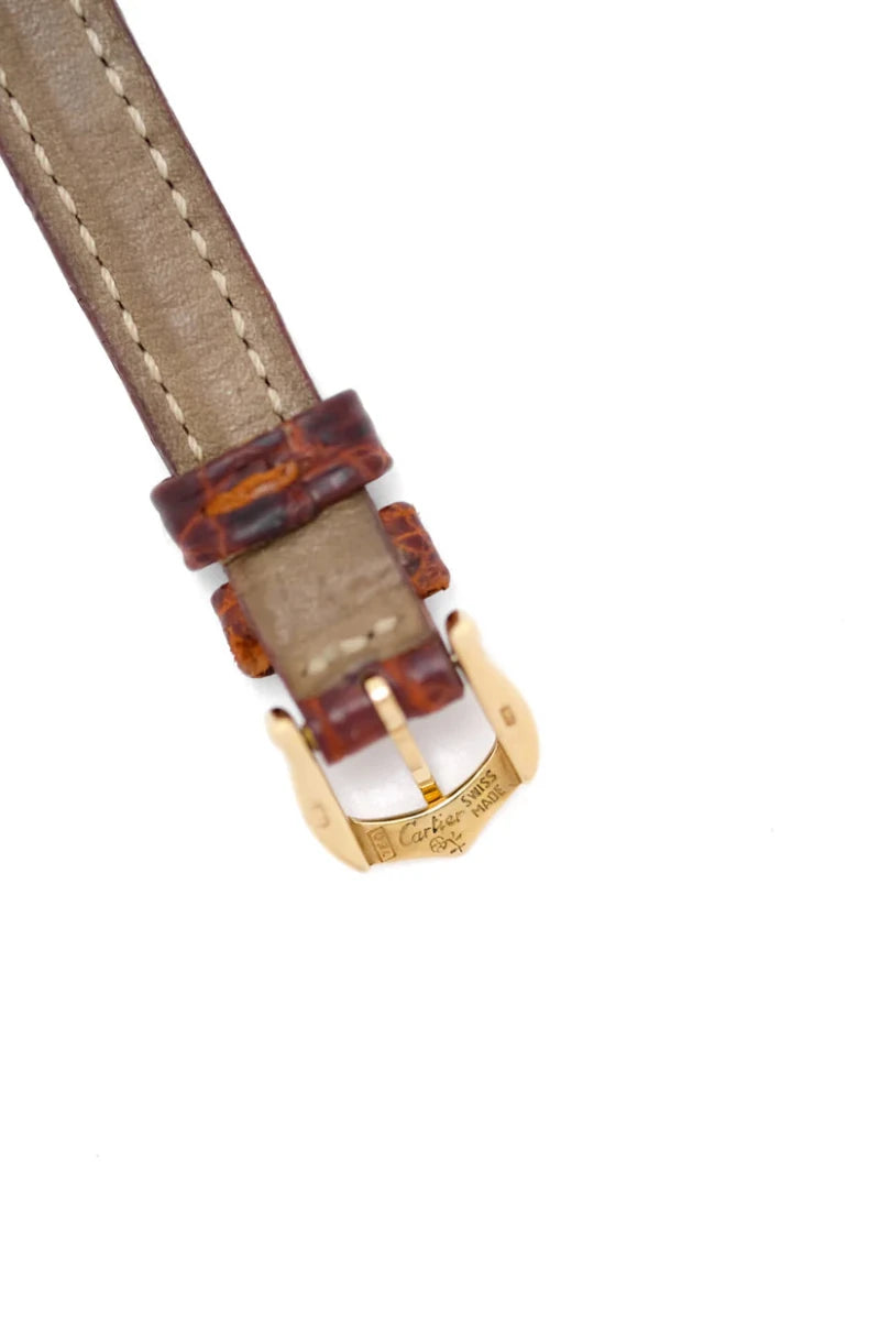 Montre CARTIER "Baignoire" en or jaune et cuir - Castafiore