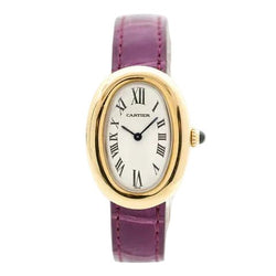 Montre CARTIER "Baignoire" en or jaune et cuir - Castafiore