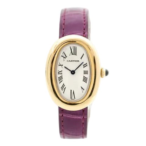 Montre CARTIER "Baignoire" en or jaune et cuir - Castafiore