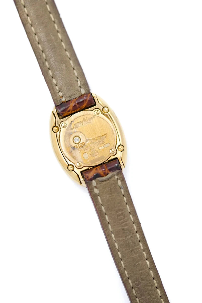 Montre CARTIER "Baignoire" en or jaune et cuir - Castafiore