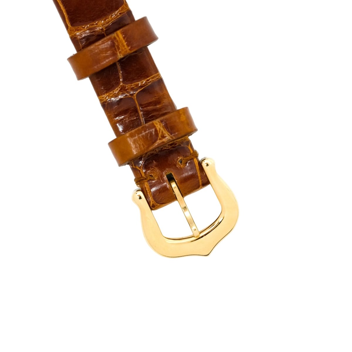 Montre CARTIER Baignoire en or jaune et cuir d'alligator