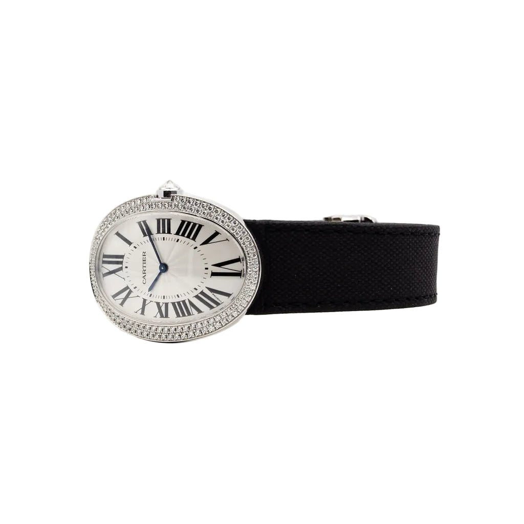 Montre CARTIER "Baignoire" XL en or blanc et diamants - Castafiore