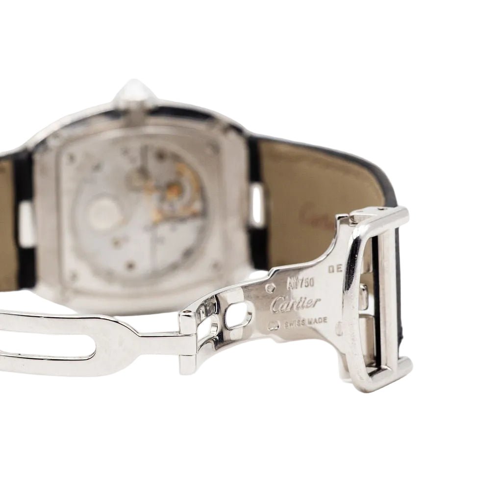 Montre CARTIER "Baignoire" XL en or blanc et diamants - Castafiore
