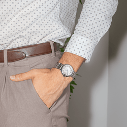 Montre CARTIER "Ballon" en acier et argent - Castafiore