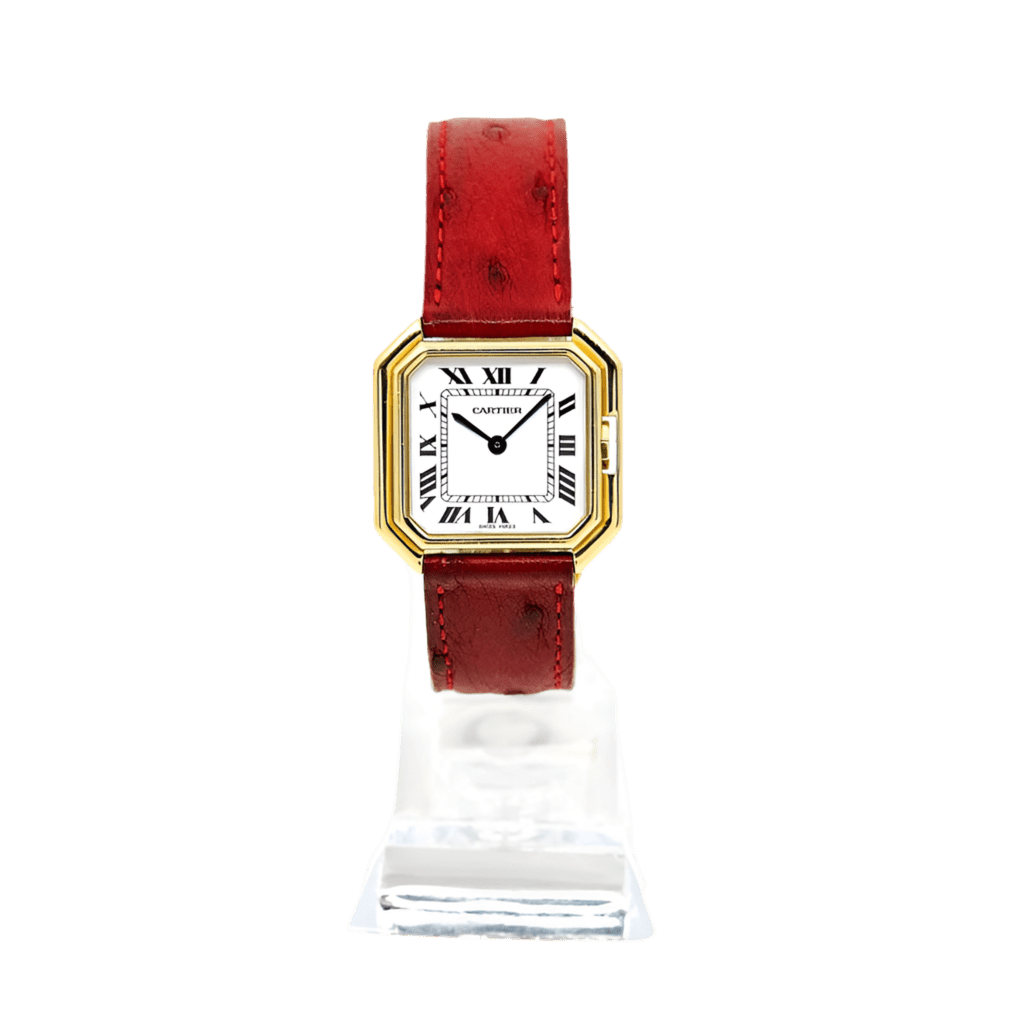 Montre CARTIER "Ceinture" en or jaune, cuir - Castafiore
