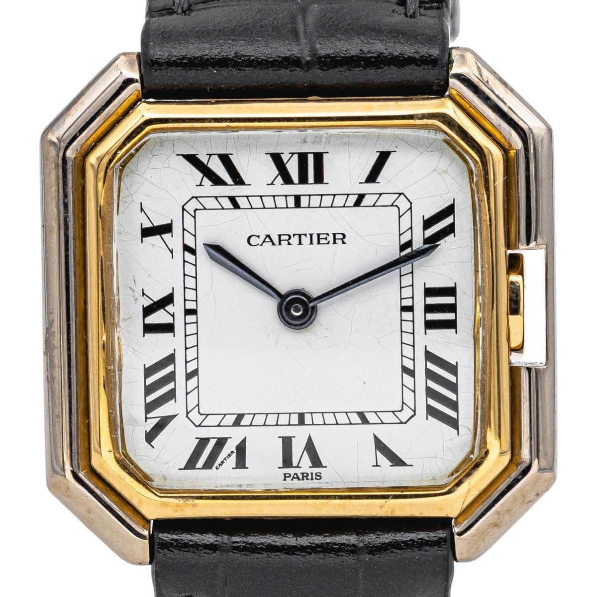 Montre CARTIER "Ceinture" en or jaune et cuir - Castafiore