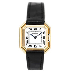 Montre CARTIER "Ceinture" PM en or jaune et cuir - Castafiore