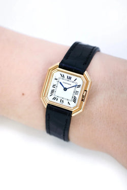 Montre CARTIER "Ceinture" PM en or jaune et cuir - Castafiore