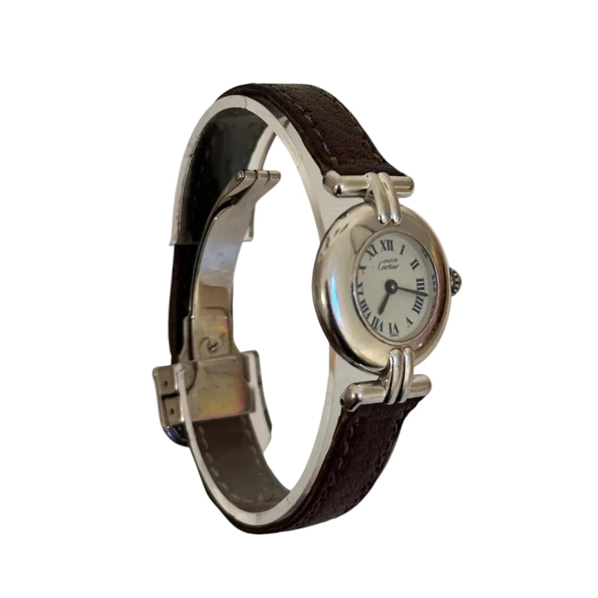 Montre CARTIER "Colisée" en argent et cuir - Castafiore