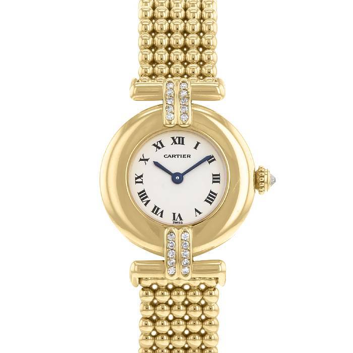 Montre CARTIER "Colisée" en or jaune et diamants - Castafiore