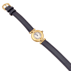 Montre CARTIER "Colisée Must" en argent, cuir et acier - Castafiore