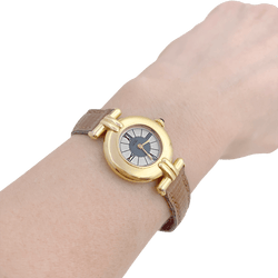 Montre CARTIER "Colisée Must" en argent, ivoire, vermeil, et cuir - Castafiore