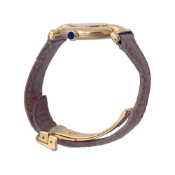 Montre CARTIER "Colisée Must" en argent, ivoire, vermeil, et cuir - Castafiore