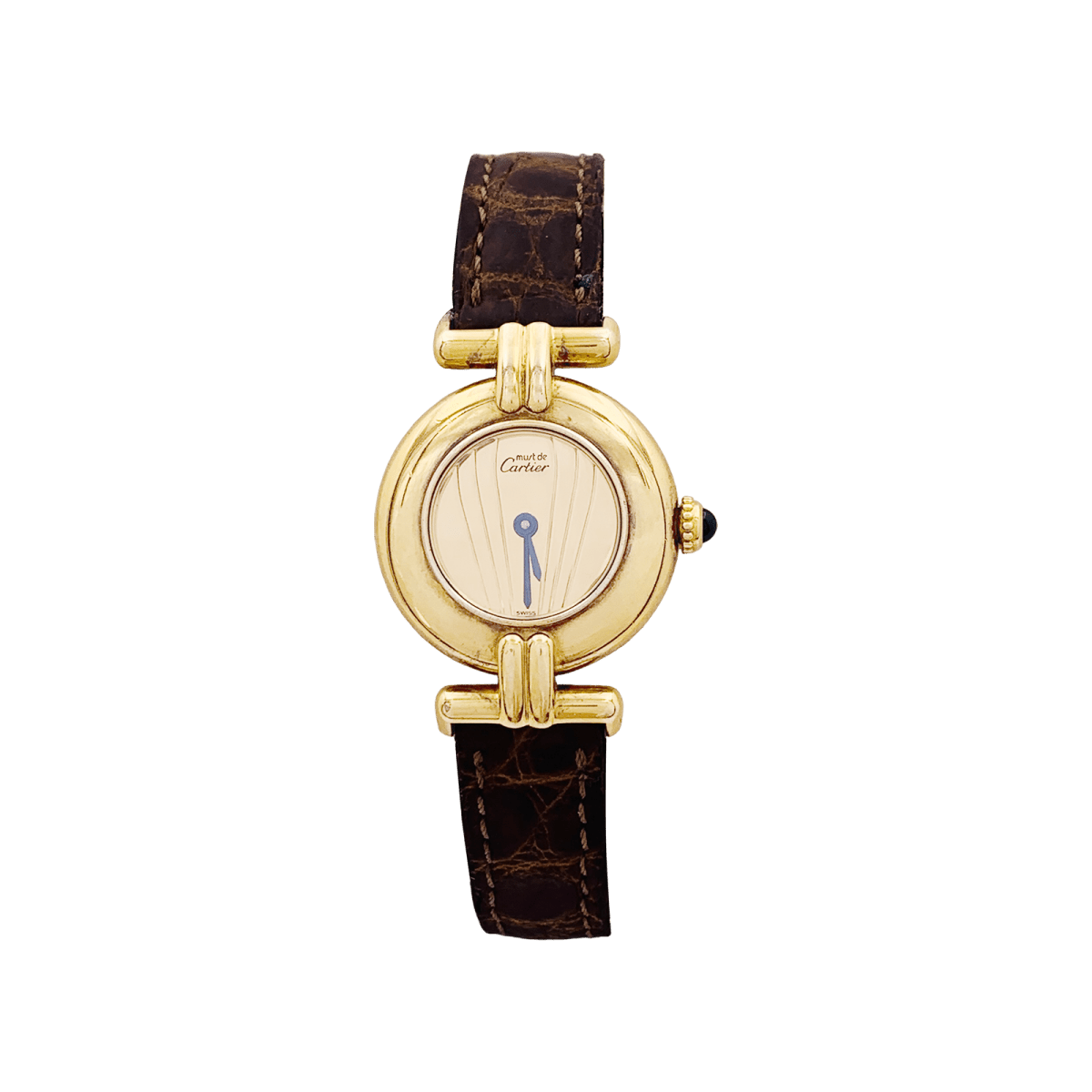 Montre CARTIER "Colisée Must" en argent, vermeil et cuir - Castafiore