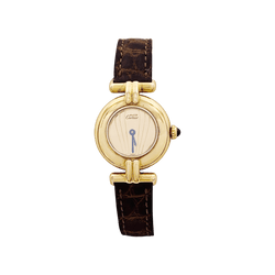 Montre CARTIER "Colisée Must" en argent, vermeil et cuir - Castafiore